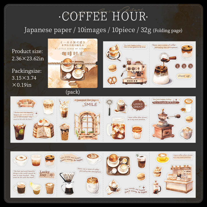 A Little Sense of Ritual Washi Sticker Books Vintage Ocean Coffee Travel Journal for Collage