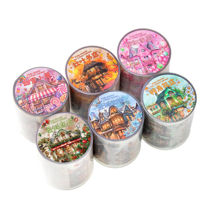 A Windy Street Corner Washi Tape City Countryside Scrapbook Decoration