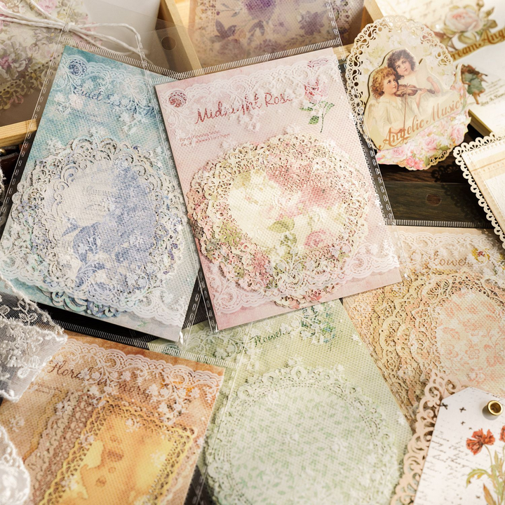 Aesthetic Floral Lace Writing Paper for Scrapbooking & DIY
