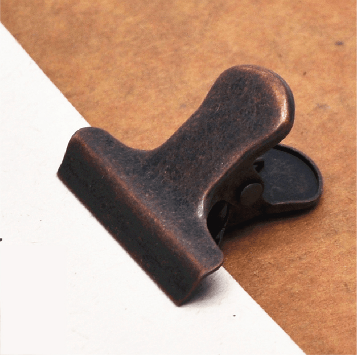 Aesthetic Retro Binder Clips Vintage Metal for Journals and Scrapbooks