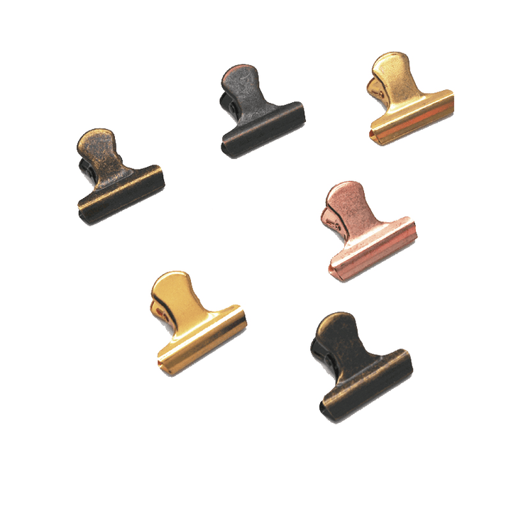 Aesthetic Retro Binder Clips White Background