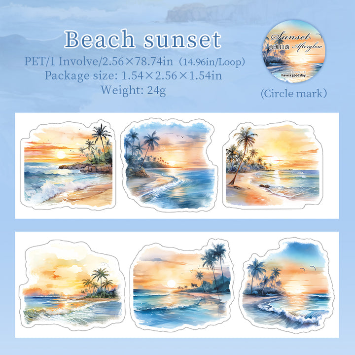 Afterglow of sunset Beach sunset Glowing Effect Tape