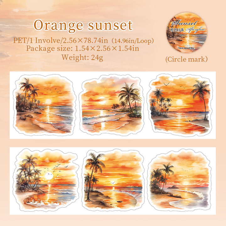 Afterglow of sunset Orange sunset Dreamy Light Scenery Tape