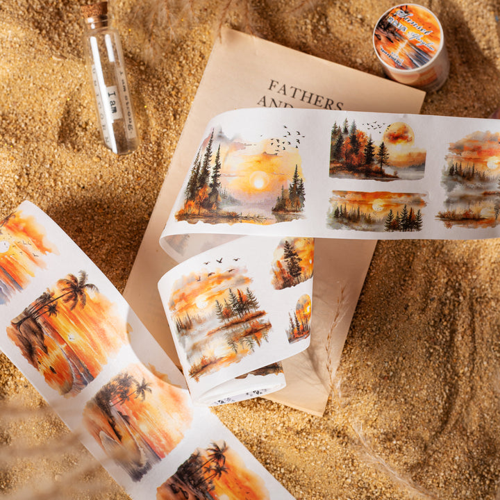 Afterglow of sunset PET Tape Elegant Collage Material for Scrapbooking