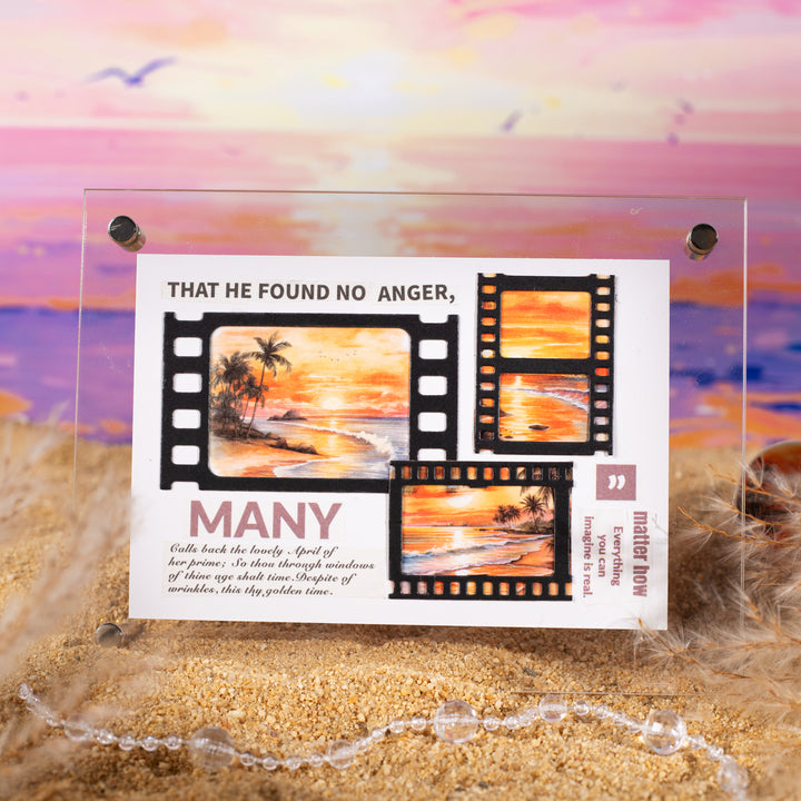 Afterglow of sunset PET Tape Pink Sunset Collage for Creative Projects