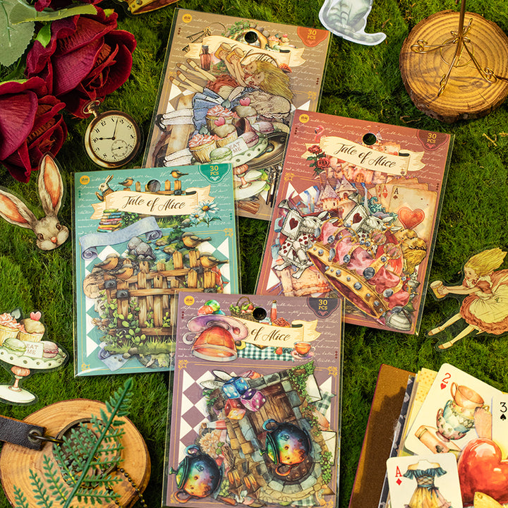 Alice Story Retro Stickers PET Magic Animals for Scrapbook
