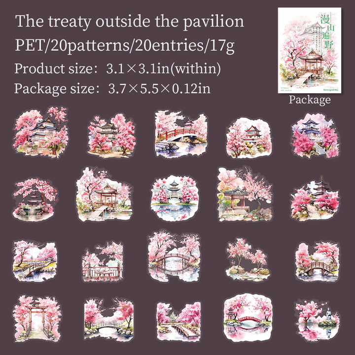 All over the mountains and plains Floral Decoration Stickers for DIY Scrapbook