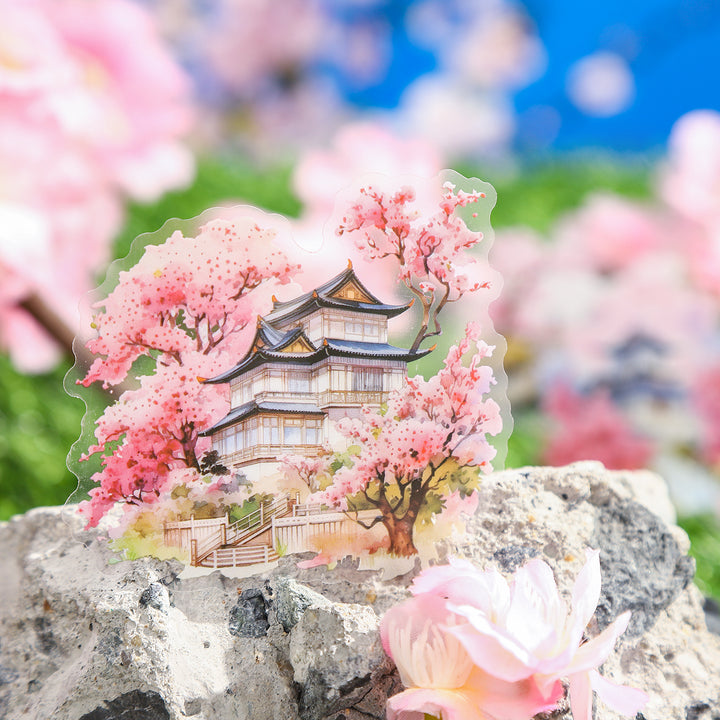 All over the mountains and plains Japanese Floral Stickers for Journaling