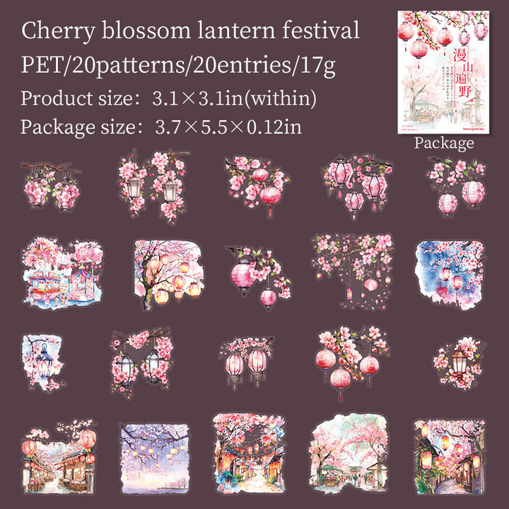All over the mountains and plains Japanese Style Flower Stickers for Custom Decor