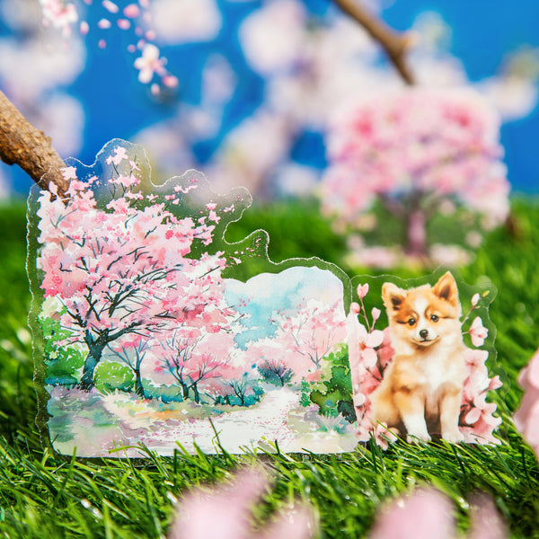 All over the mountains and plains Japanese Style Sakura Stickers for DIY Craft