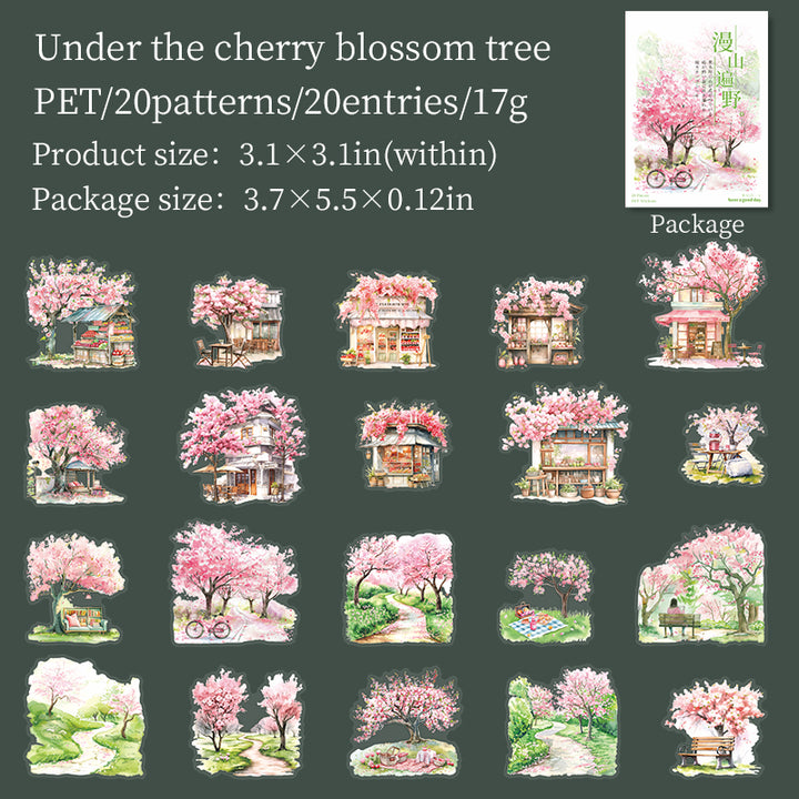 All over the mountains and plains Sakura Flowers for Journaling