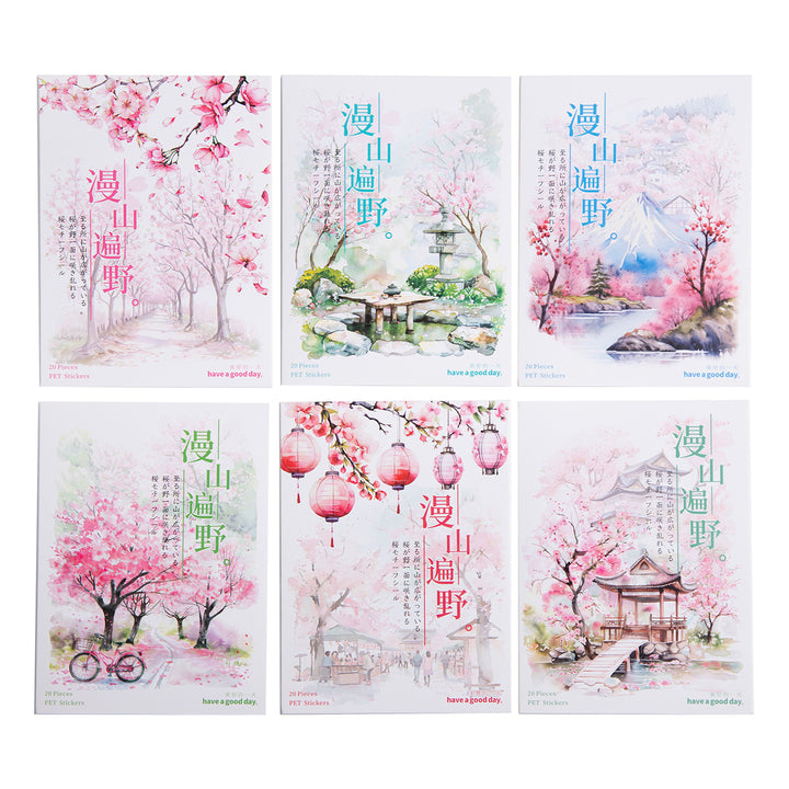 All over the mountains and plains Sakura Theme Stickers for Personalization