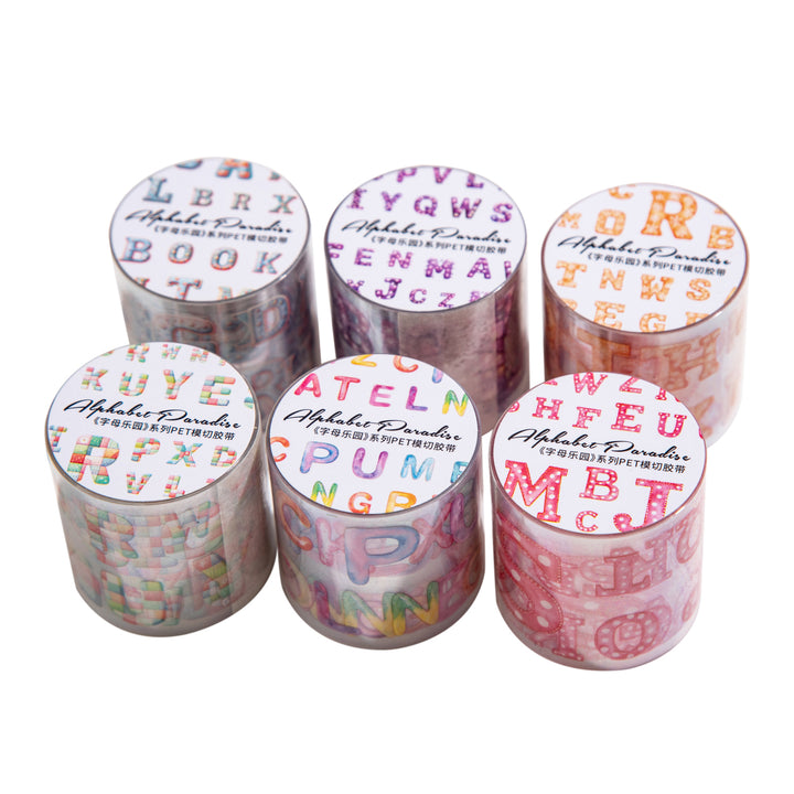 Alphabet Paradise PET Tape Snowflake Alphabet PET Stickers