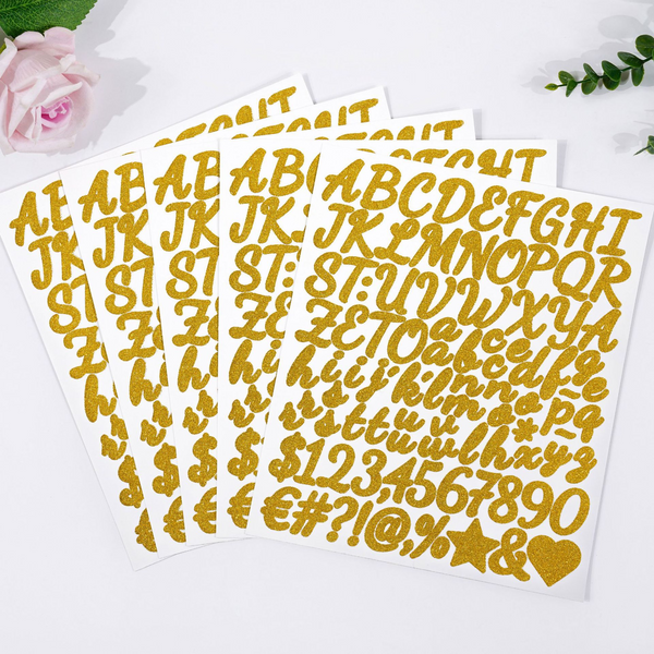 Alphabet Stickers PVC Glitter Text Stickers for Arts Projects
