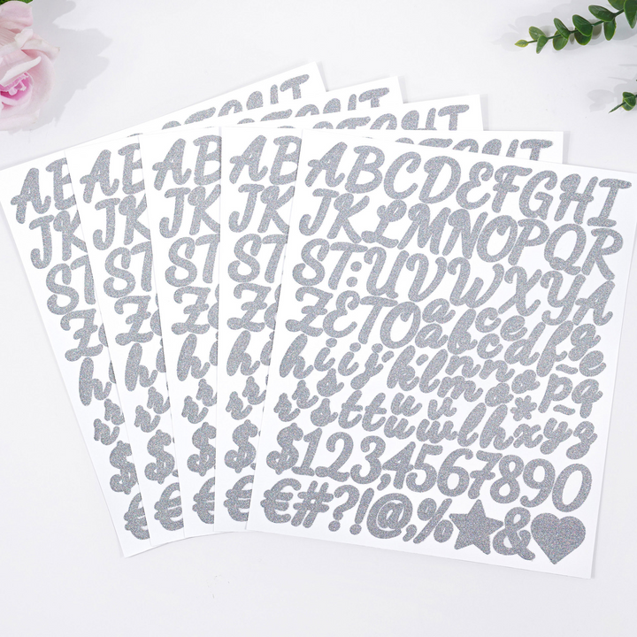 Alphabet Stickers PVC Glitter Text Stickers for DIY Decoration