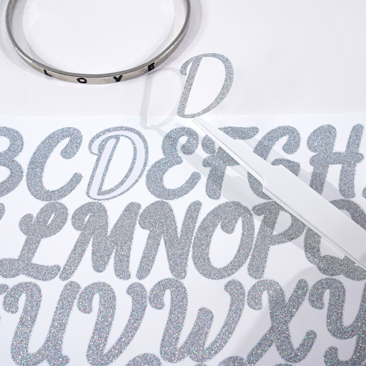 Alphabet Stickers PVC Glitter Text Stickers for Personalized Crafts