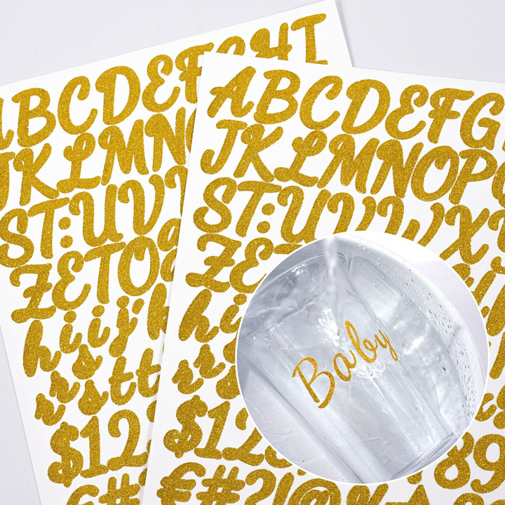 Alphabet Stickers PVC Glitter Text Stickers for Scrapbook Customization