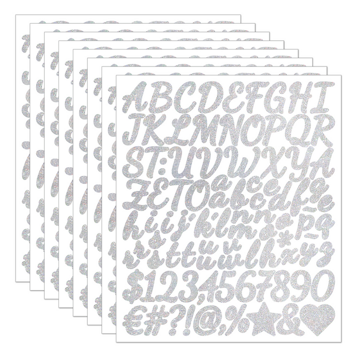 Alphabet Stickers PVC Glitter Text Stickers for Scrapbook Decoration