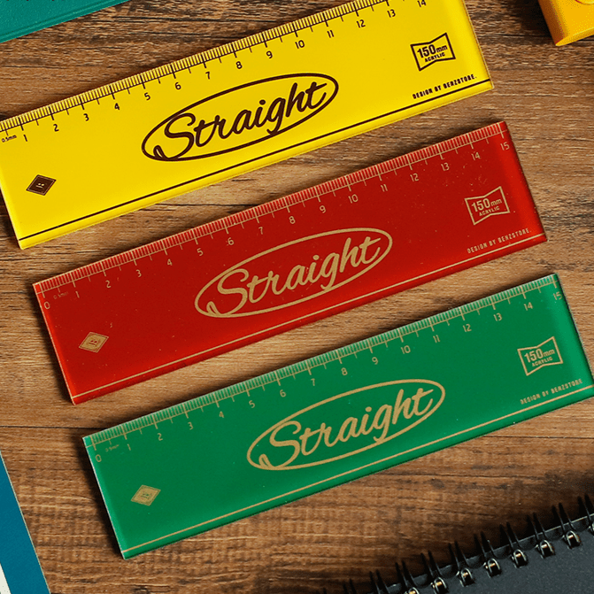 American Style Acrylic Ruler Vintage Measurement Tool Retro Stationery ...