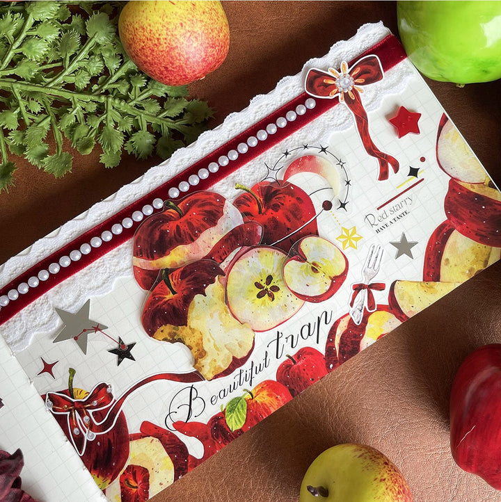 Apple Star Decorative Tape For Creative Journals