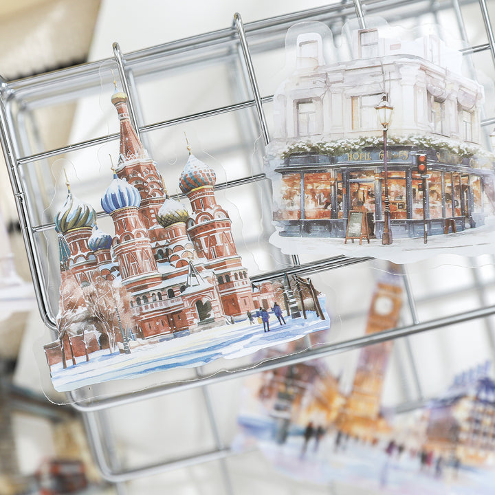 Around the World Travel Stickers City Countryside Nature Decor