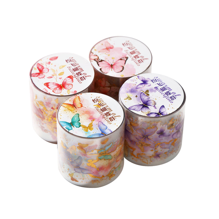 Aswarm of Butterflies Light Bronzing PET Tapes Butterfly Collage