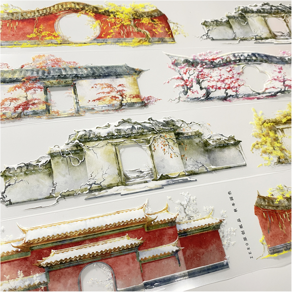 Autumn Garden Wall PET Chinese Theme for Scrapbook Lovers