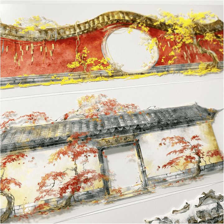 Autumn Garden Wall PET Tape Ideal for Daily Planners