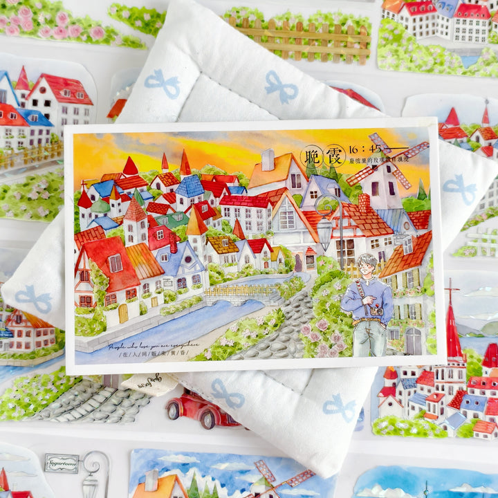 Azure Coast PET Tape Ocean Theme Scenery For Scrapbook