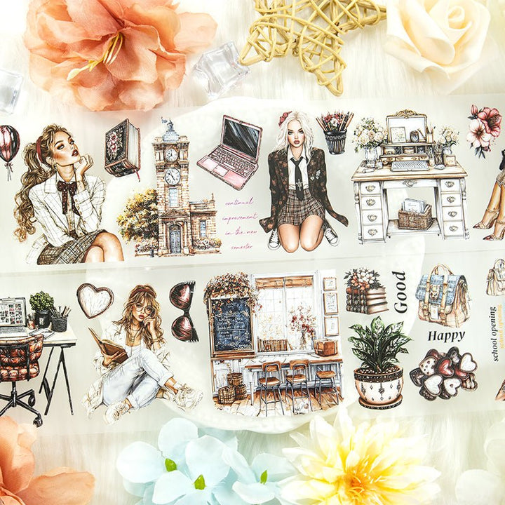 Back to School Retro Cartoon Animals Suitable for Artistic Decor