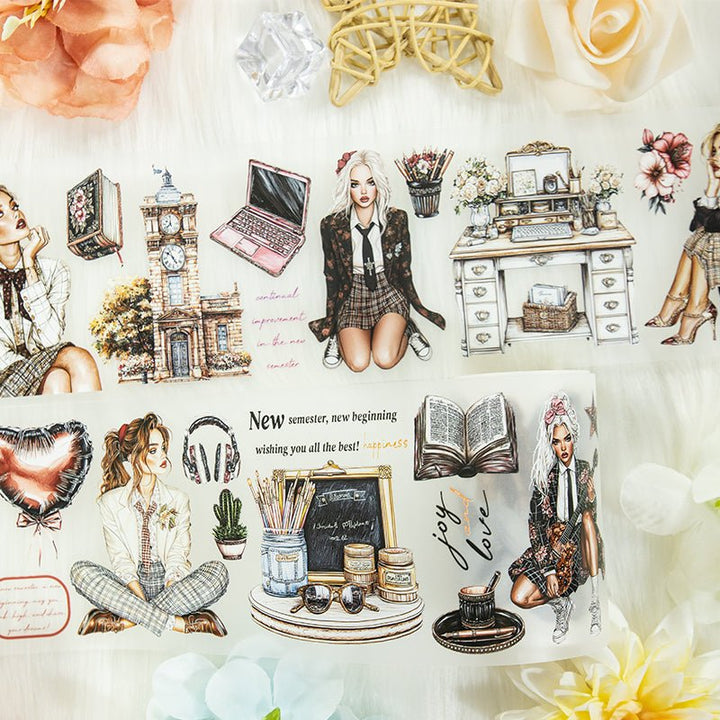 Back to School Retro Cartoon Tape Suitable for School Projects