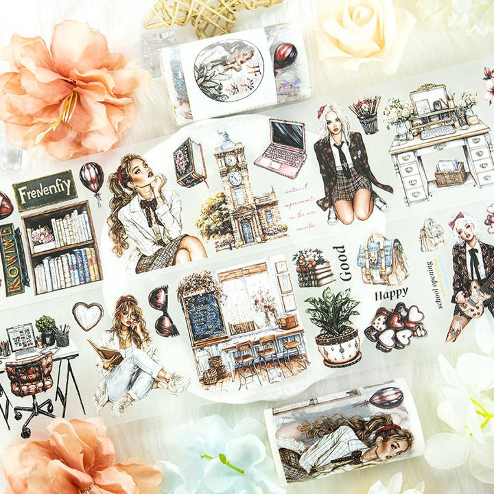 Back to School Retro Characters Suitable for Paper Craft