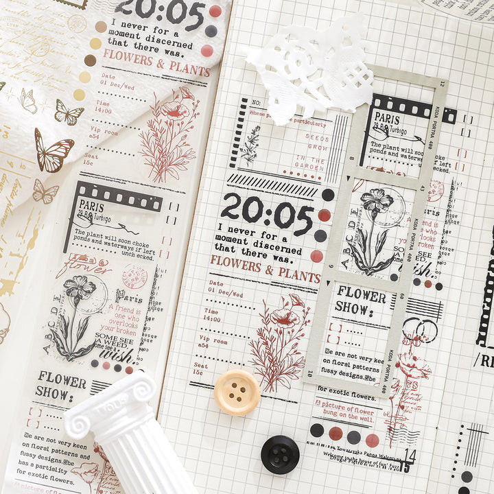 Bars Memoir Series Art Craft Collage Tape Great for Paper Crafting
