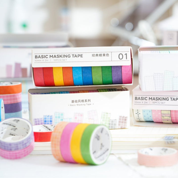 Basic Style Washi Tapes Beautiful Backgrounds for Creative Designs
