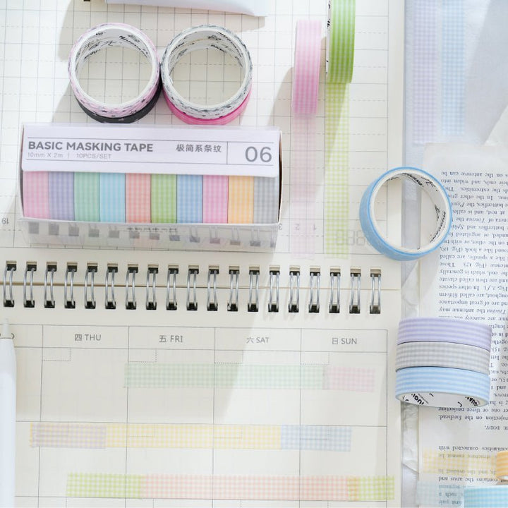 Basic Style Washi Tapes Easy Decoration for Collage Art
