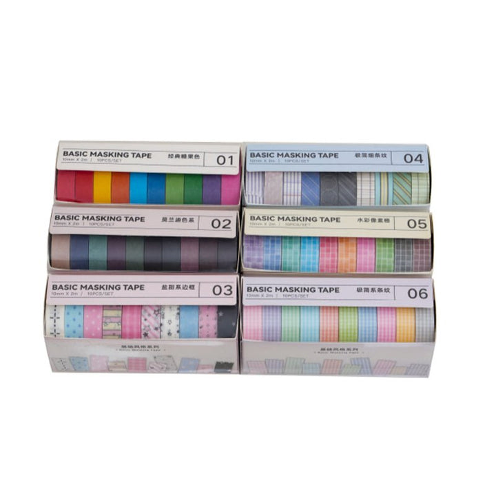 Basic Style Washi Tapes Ideal for Creative Scrapbook Decoration