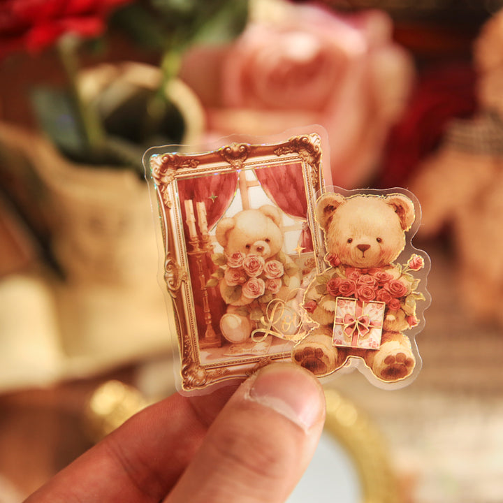 Bear Romance House Romantic Stickers Detailed Image
