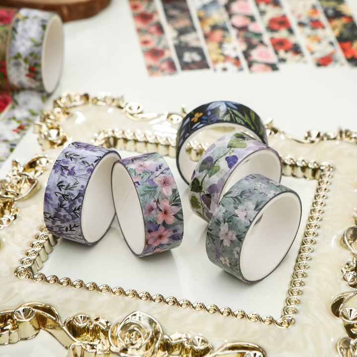 Beauty in Full Bloom Floral Washi Tape Set Vintage Elegant