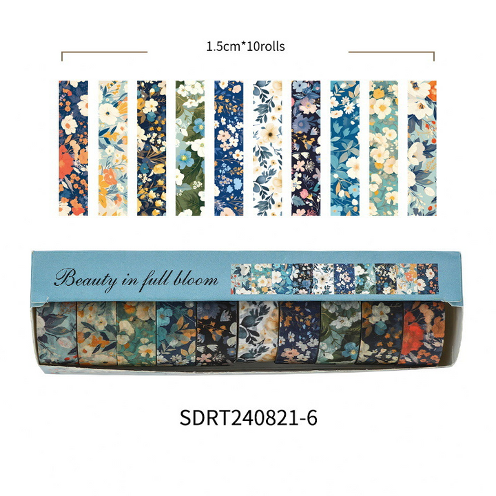 Beauty in Full Bloom Washi Tape Elegant Floral Design for DIY