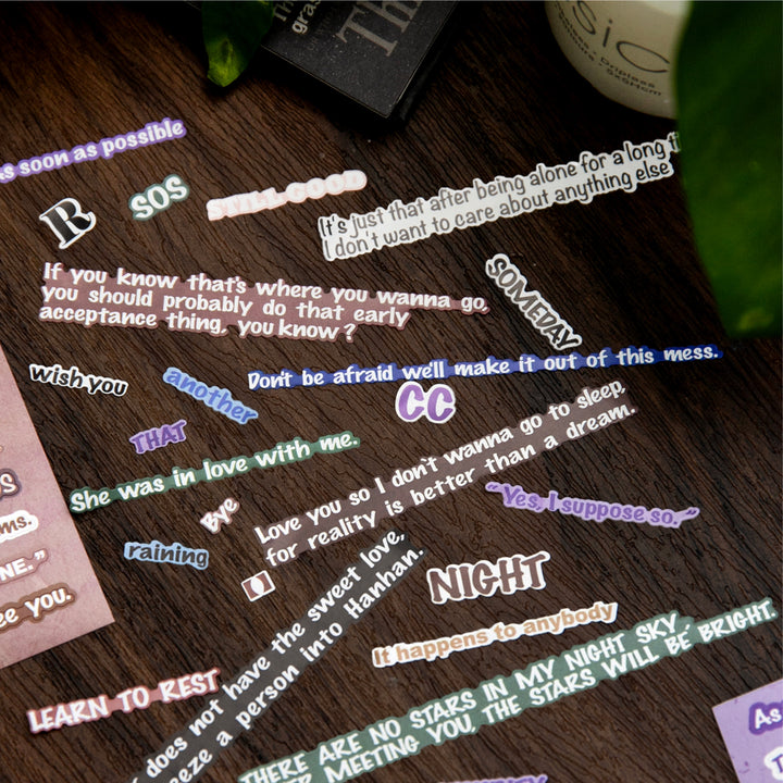 Belated Letter Alphabet Text Stickers Self Adhesive DIY Material