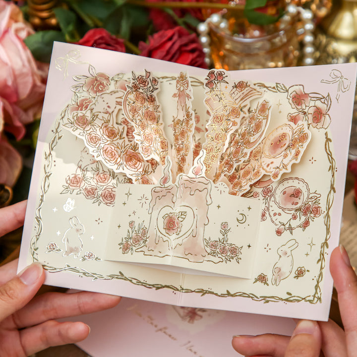 Bellflower Candle 3D Design Greeting Card | High-Quality Birthday Wish Card