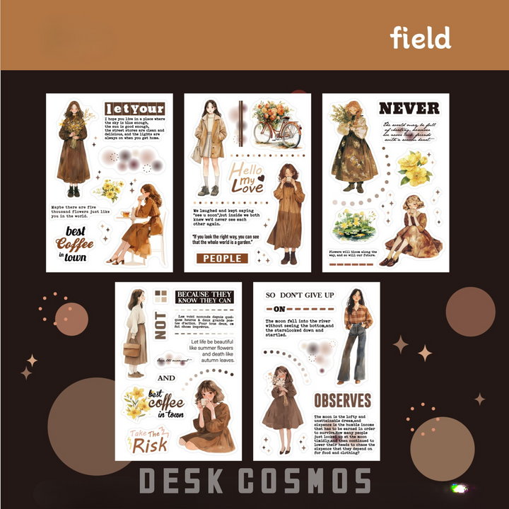 Berlin Girl Field Washi Stickers Floral Scrapbook DIY