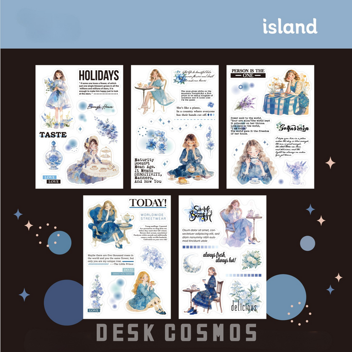 Berlin Girl Island PET Washi Stickers Vintage Aesthetic
