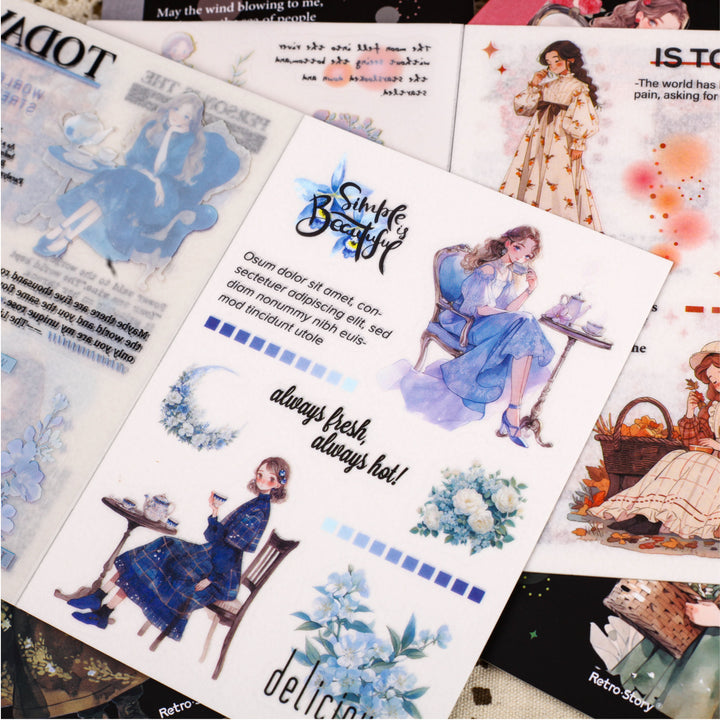 Berlin Girl PET Washi Stickers DIY Decoration Set