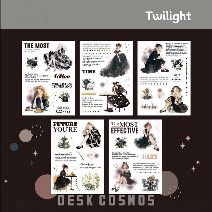 Berlin Girl Twilight PET Washi Stickers Dreamy Journal