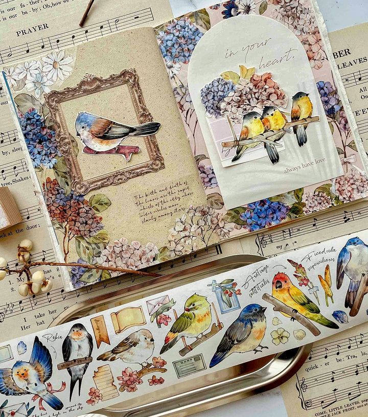 Bird PET Tape Little Birds Retro Aesthetic Journal