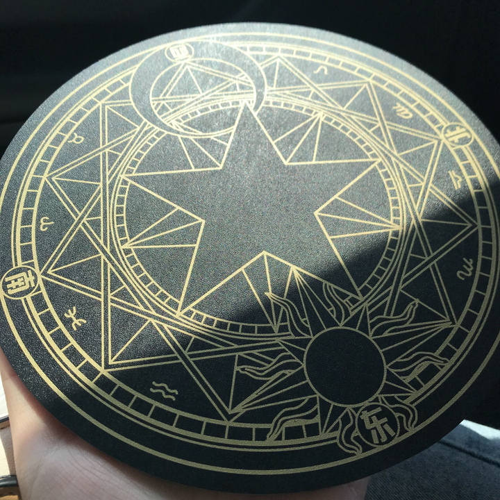 Black Gold Magic Series Acrylic Cutting Mat Round Design