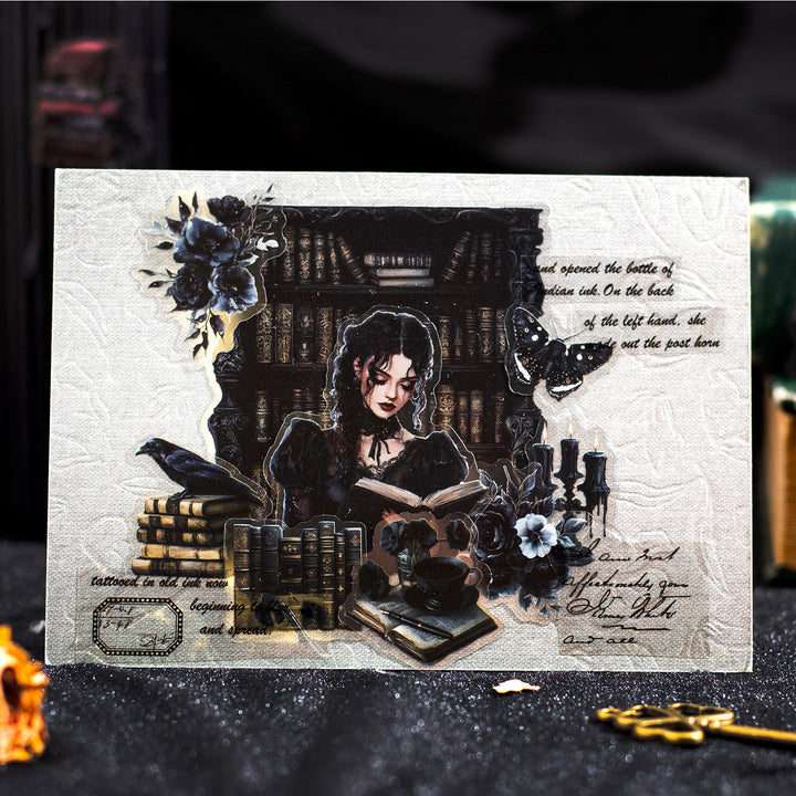Black world Girl Retro Gothic Stickers Theme