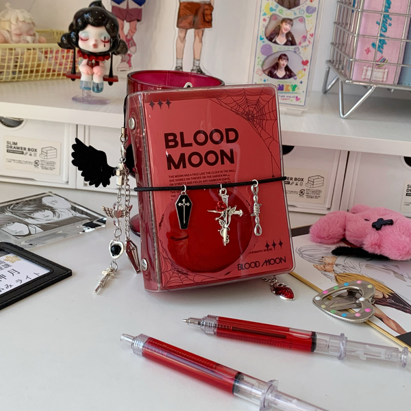 Blood moon Gothic Loose-leaf Notebook with PVC material perfect for storing journals and cards