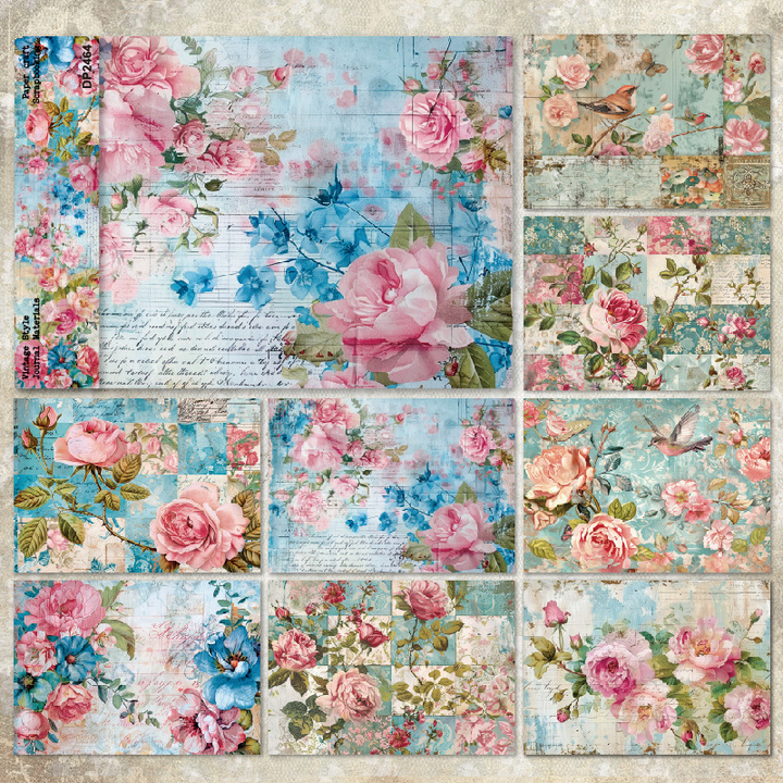 Blooming Floral Garden Theme Craft Paper for Scrapbooking Lovers
